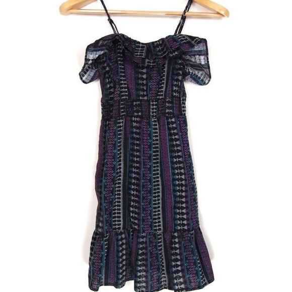 Ocean Pacific Dress Spaghetti Strap Ruffle Neck - Picture 1 of 3